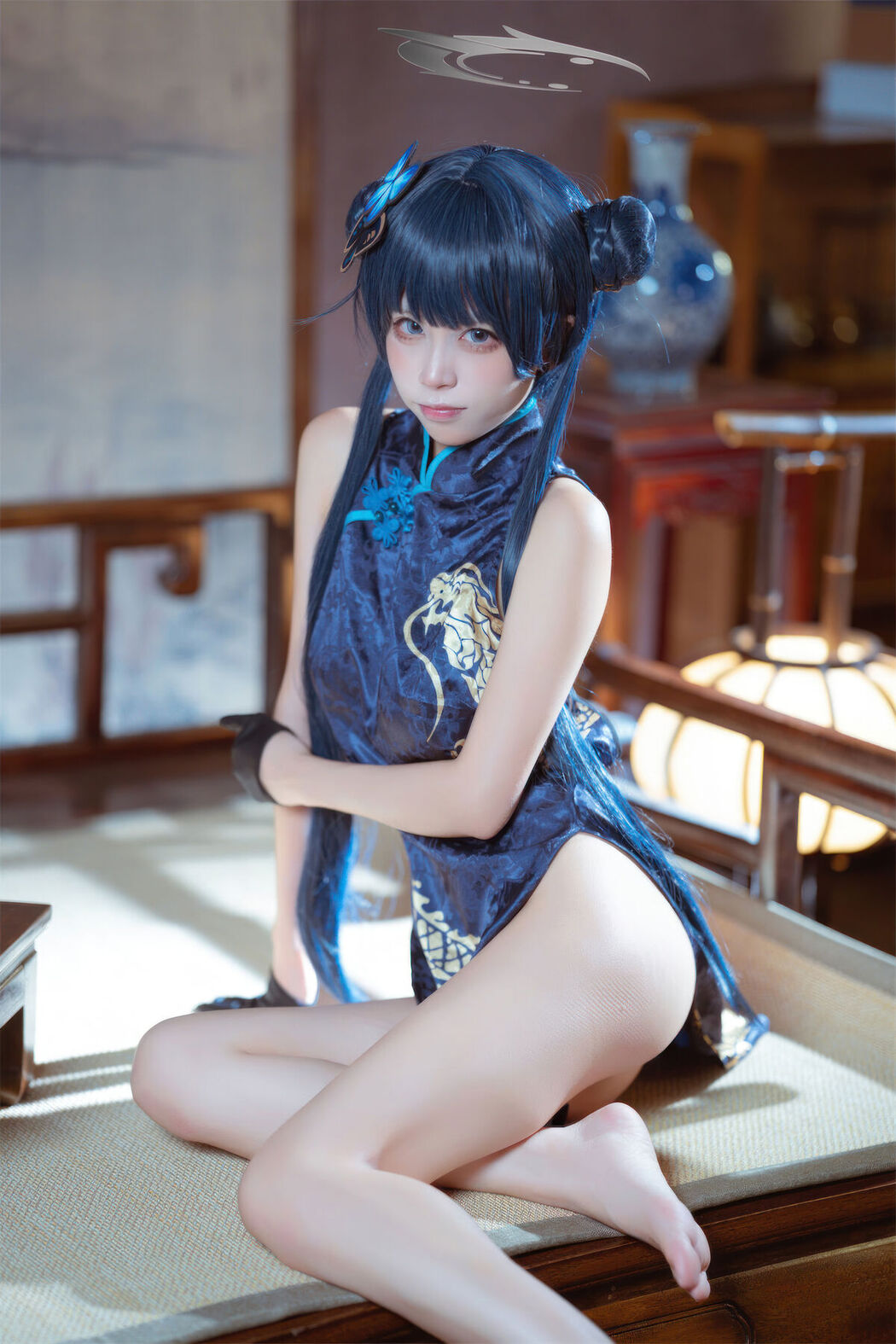 Coser@三無人型 &#8211; 蔚蓝档案 龙华妃咲 旗袍 (42P)