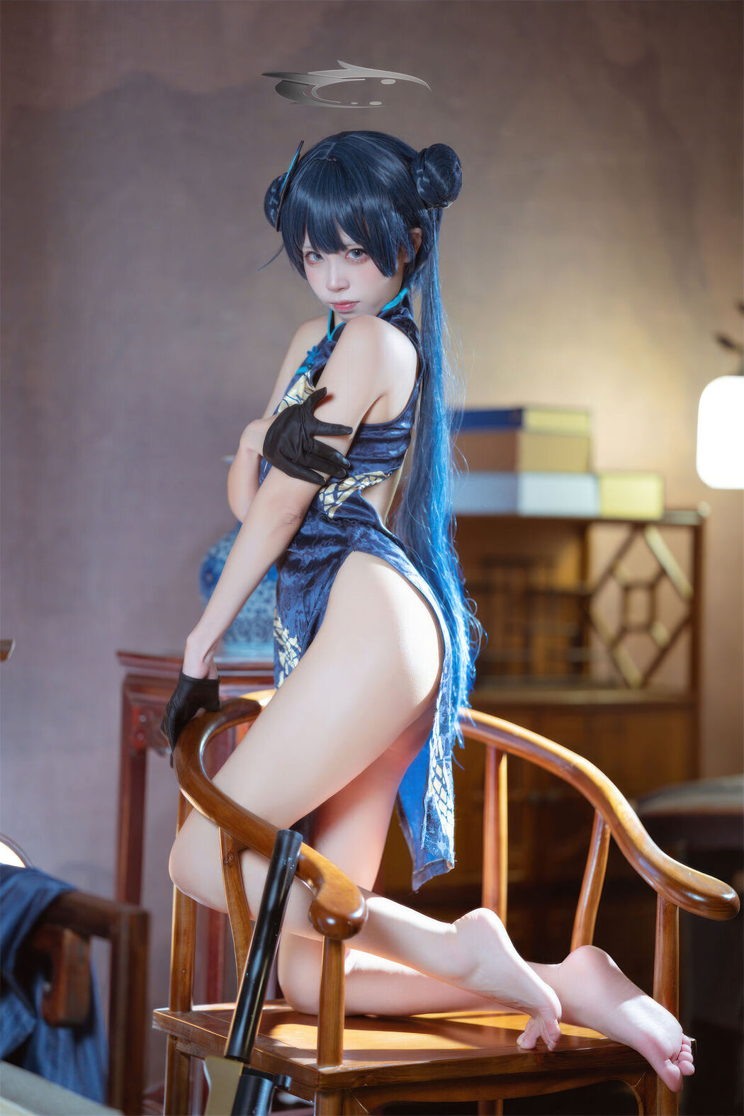 Coser@三無人型 &#8211; 蔚蓝档案 龙华妃咲 旗袍 (42P)