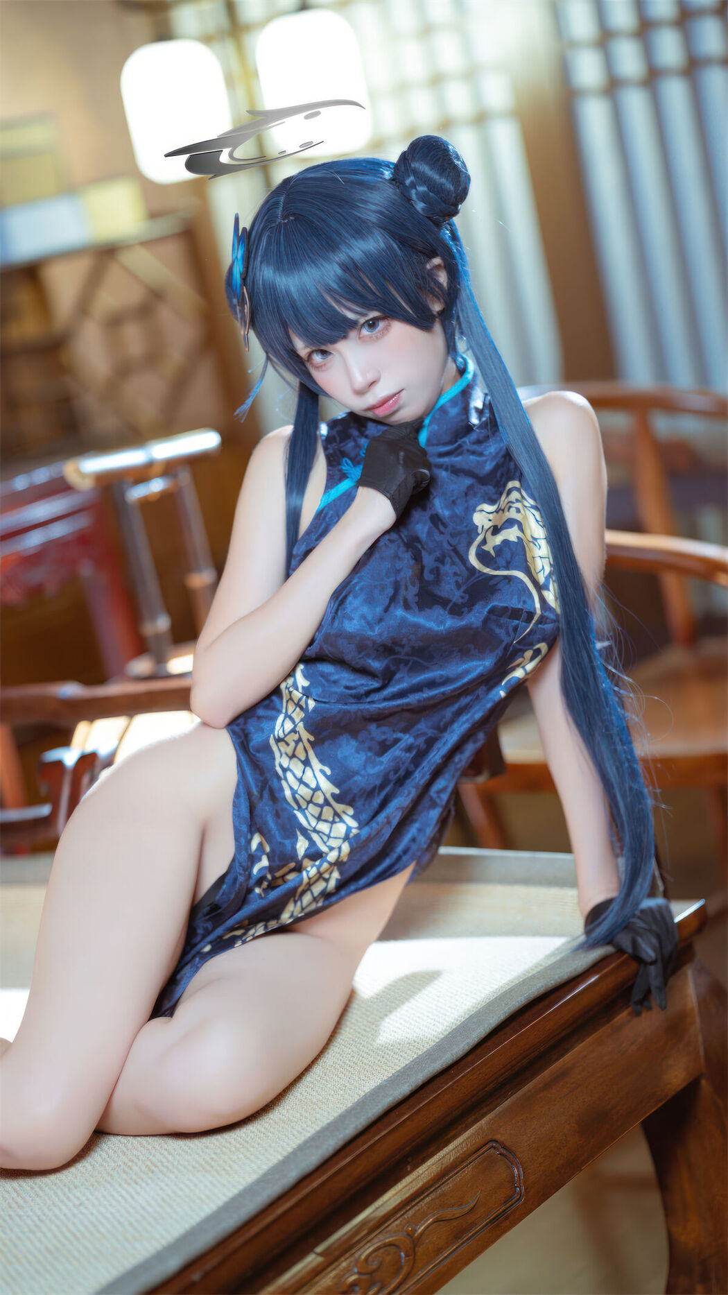 Coser@三無人型 &#8211; 蔚蓝档案 龙华妃咲 旗袍 (42P)
