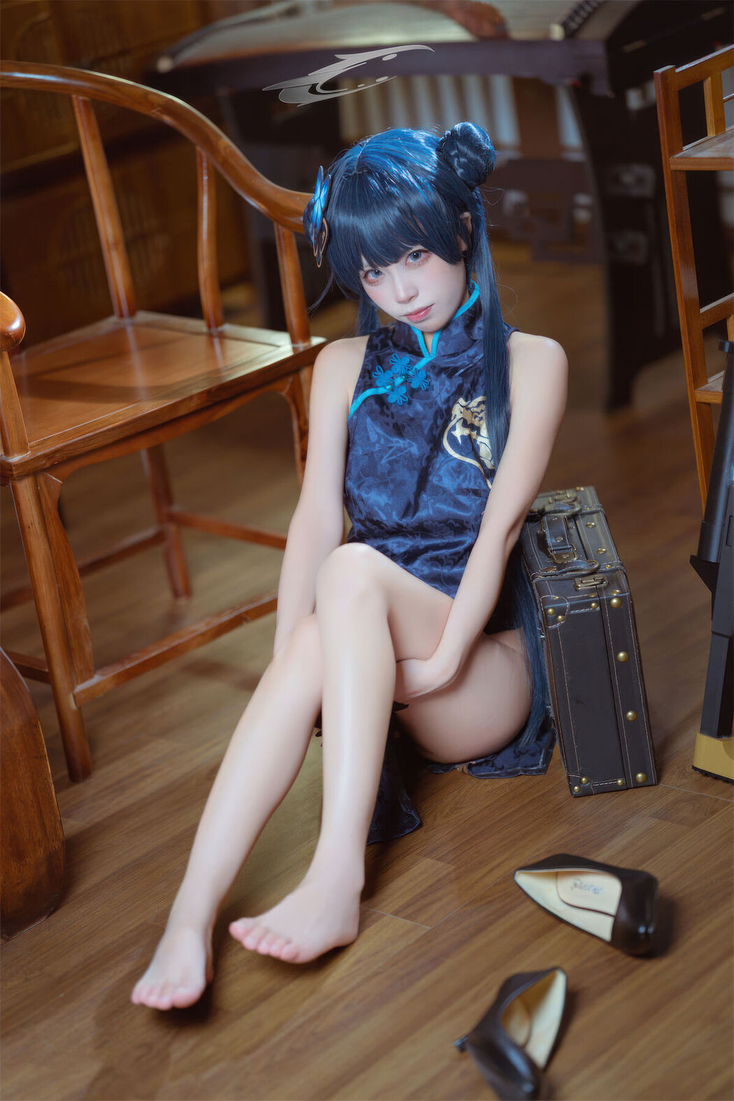 Coser@三無人型 &#8211; 蔚蓝档案 龙华妃咲 旗袍 (42P)