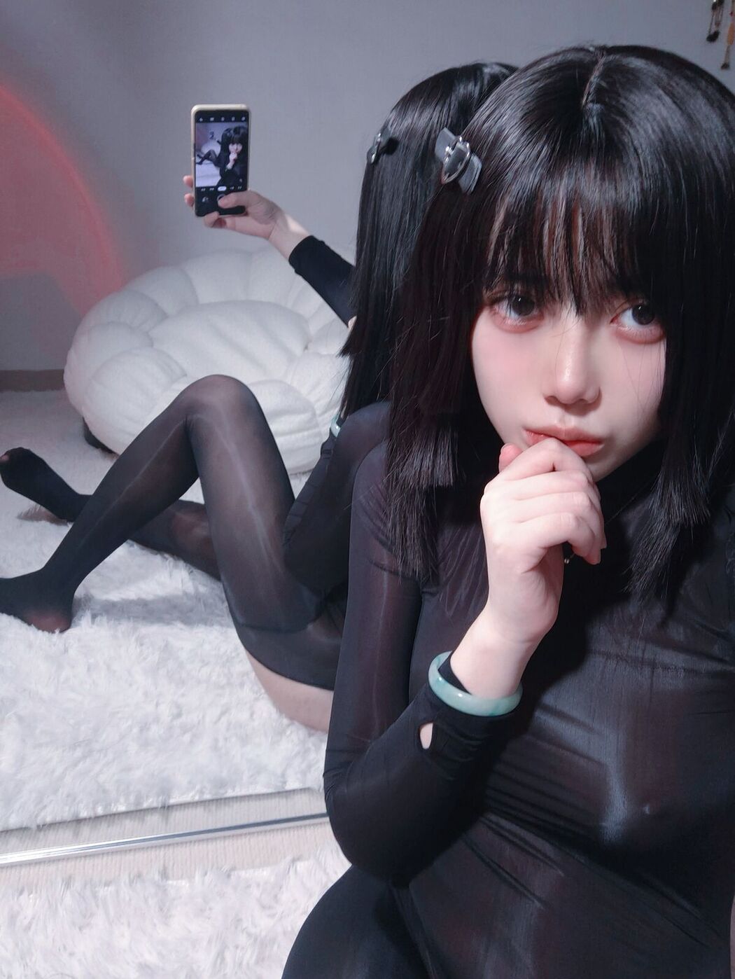 Coser@高桥千凛 – 油光连体黑丝 (55P – 5V)