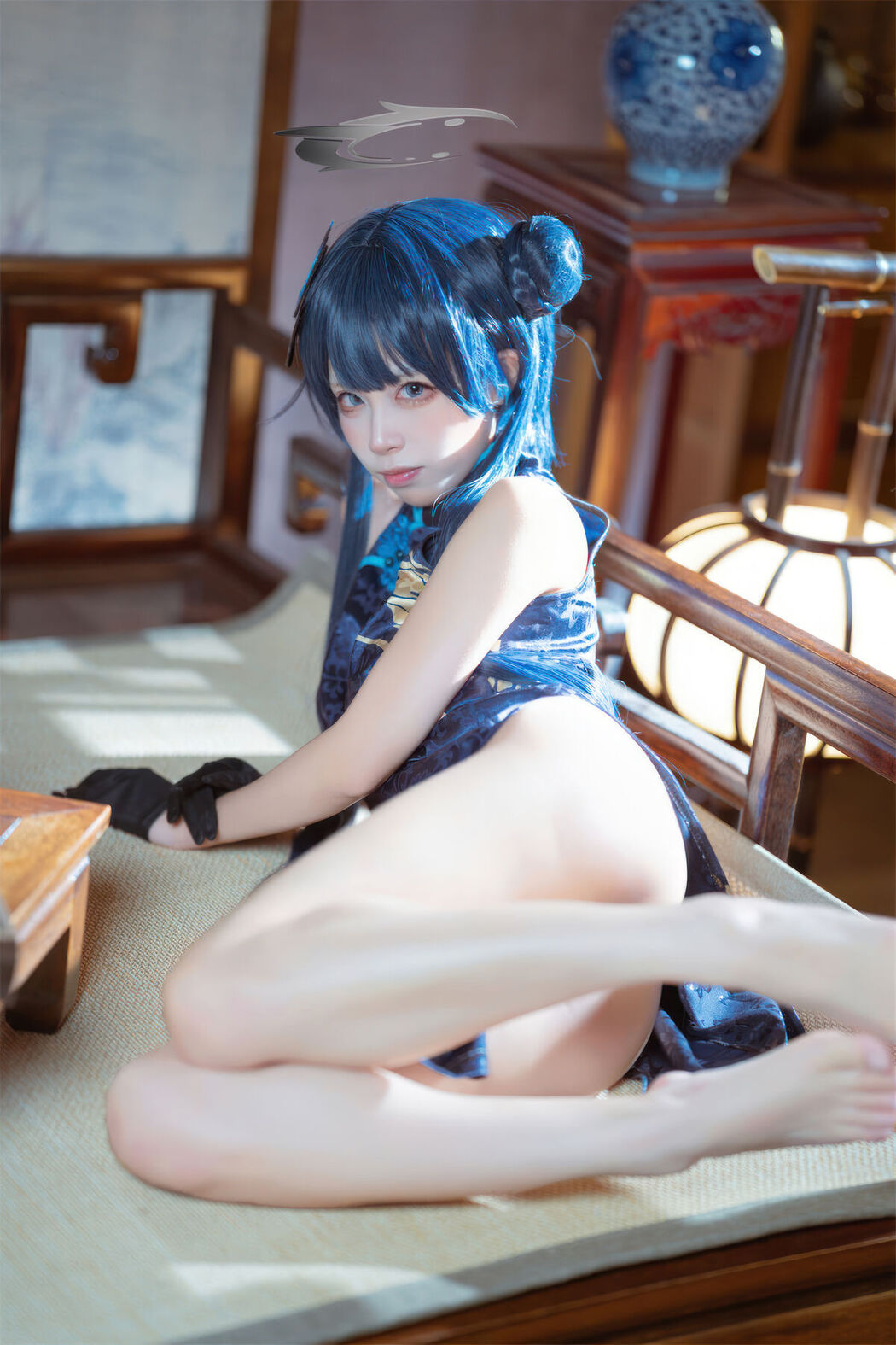 Coser@三無人型 &#8211; 蔚蓝档案 龙华妃咲 旗袍 (42P)