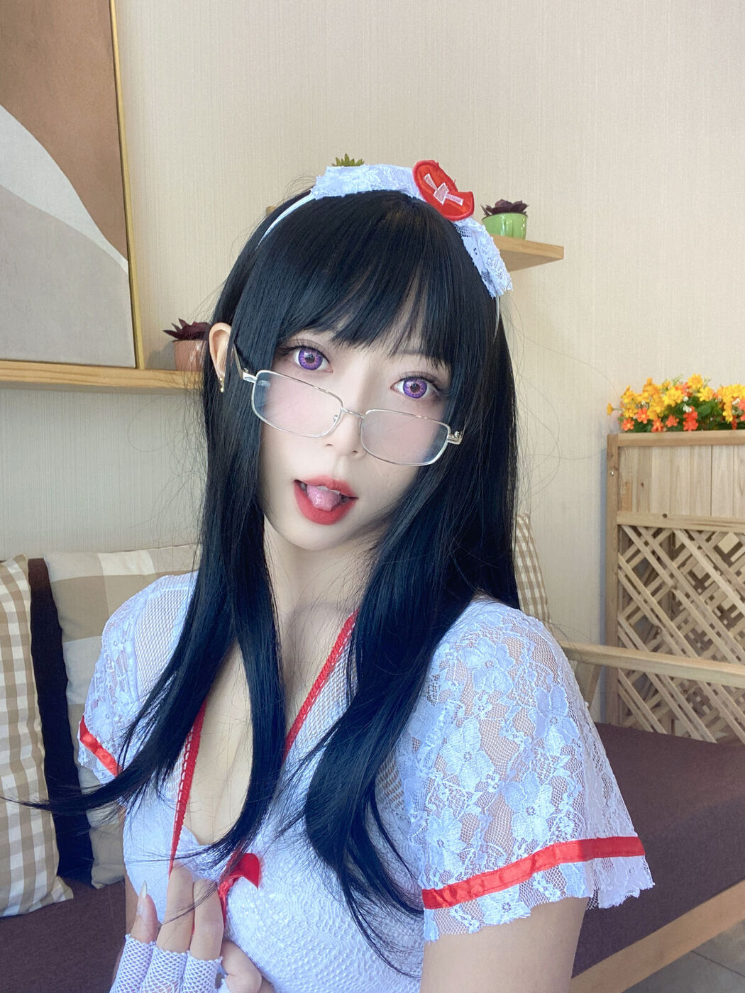 Coser@Money冷冷 – 白网护士套 (49P)