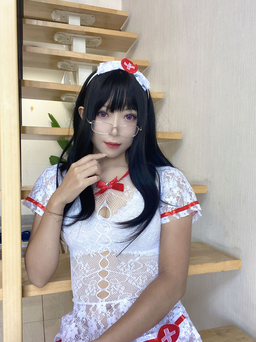 Coser@Money冷冷 – 白网护士套 (49P)