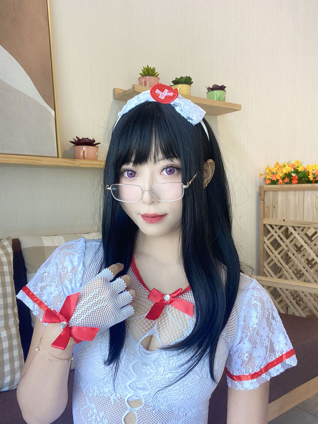 Coser@Money冷冷 – 白网护士套 (49P)
