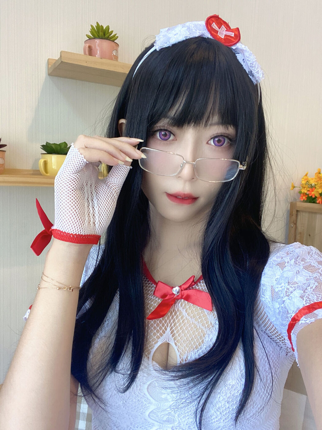 Coser@Money冷冷 – 白网护士套 (49P)