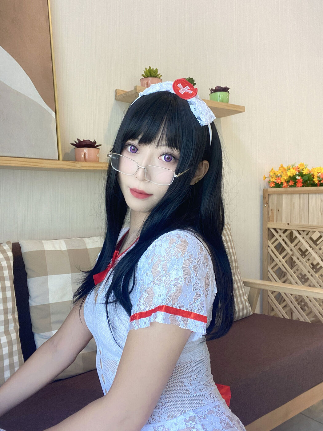 Coser@Money冷冷 – 白网护士套 (49P)