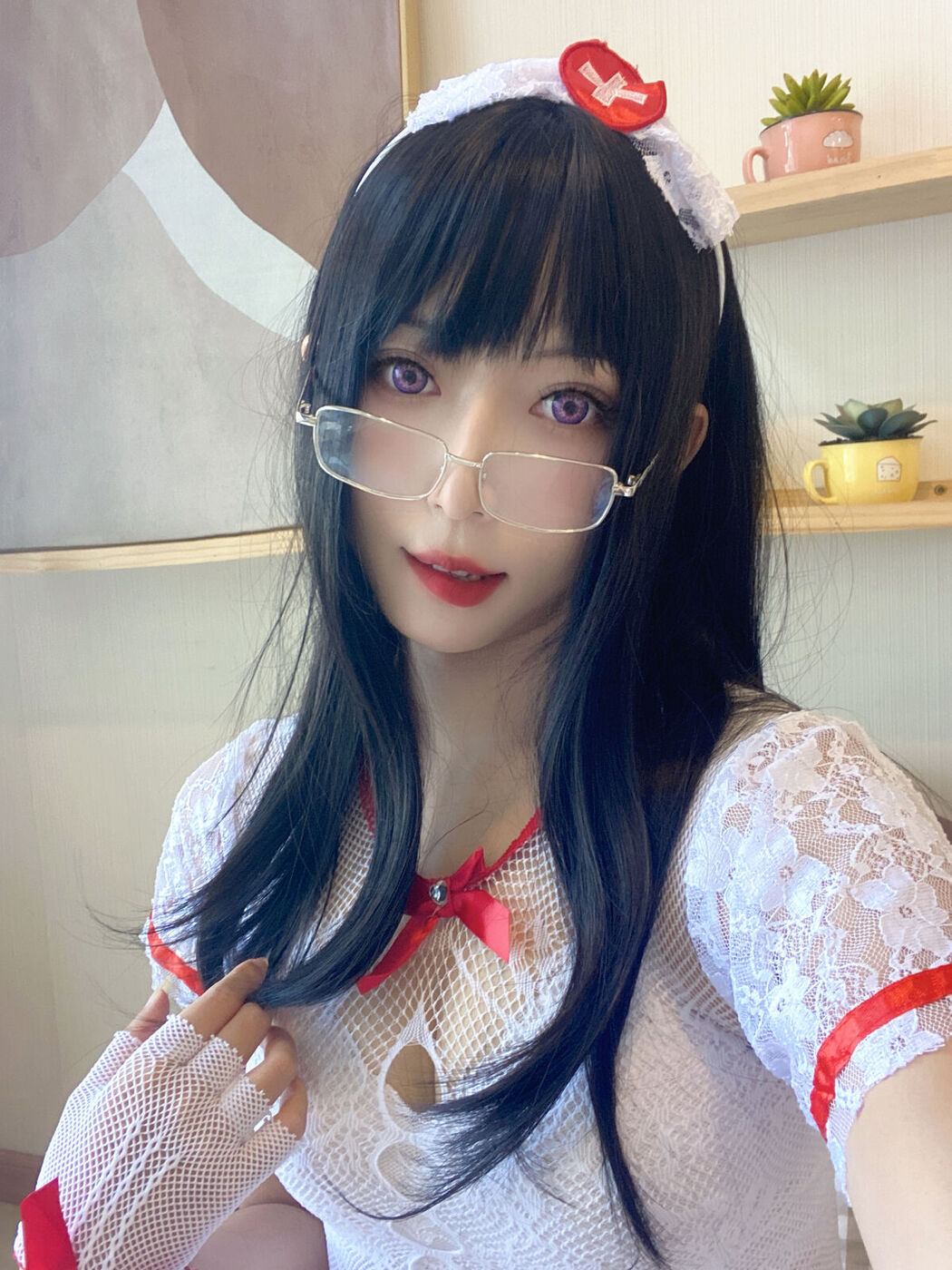 Coser@Money冷冷 – 白网护士套 (49P)