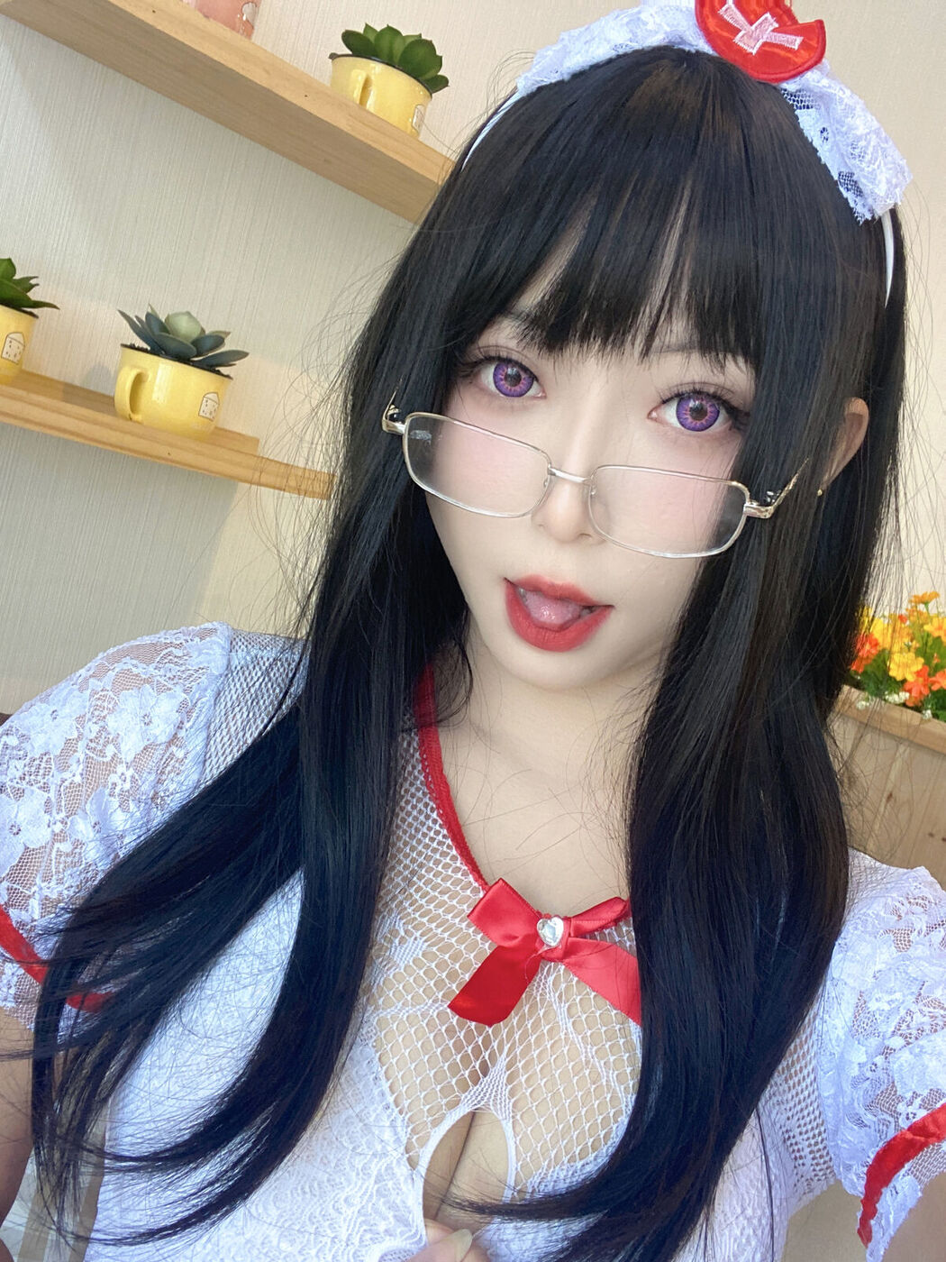 Coser@Money冷冷 – 白网护士套 (49P)