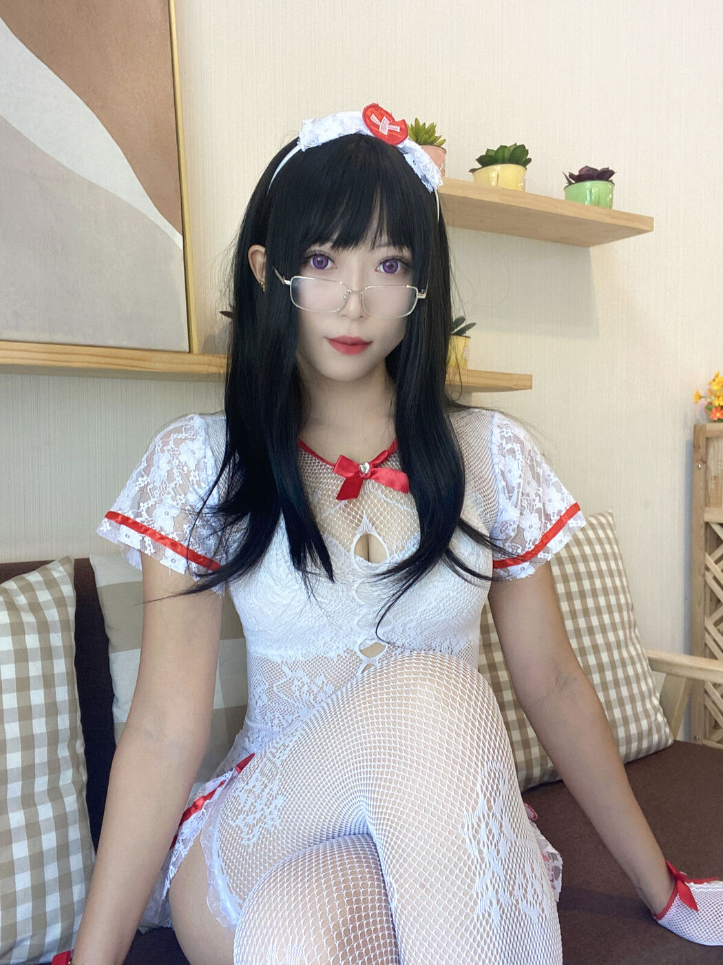 Coser@Money冷冷 – 白网护士套 (49P)
