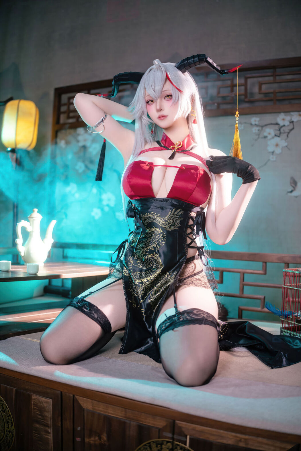 Coser@屿鱼 – 碧蓝航线 埃吉尔旗袍 (50P)