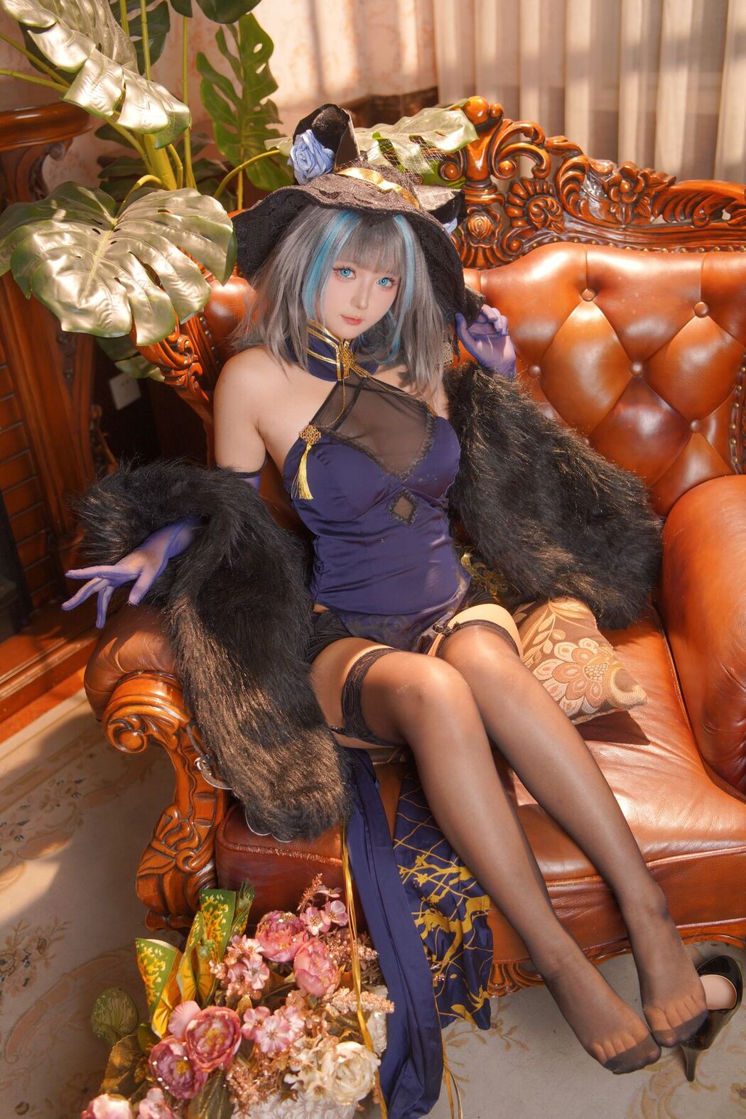 Coser@喜欢爱理吗 – 柴郡旗袍 (37P)