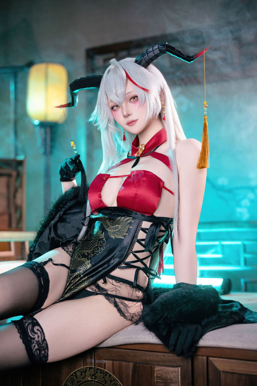 Coser@屿鱼 – 碧蓝航线 埃吉尔旗袍 (50P)