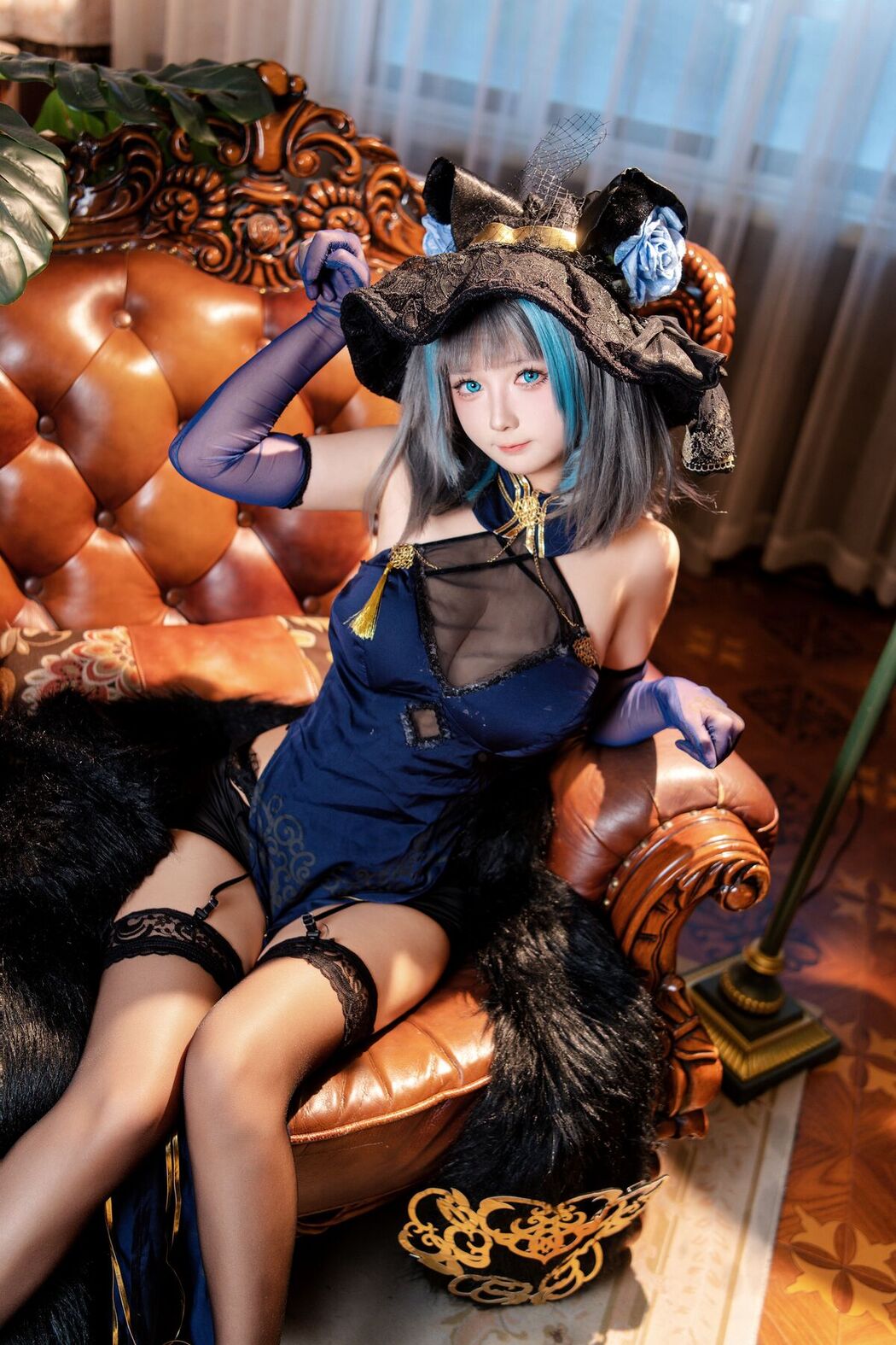 Coser@喜欢爱理吗 – 柴郡旗袍 (37P)