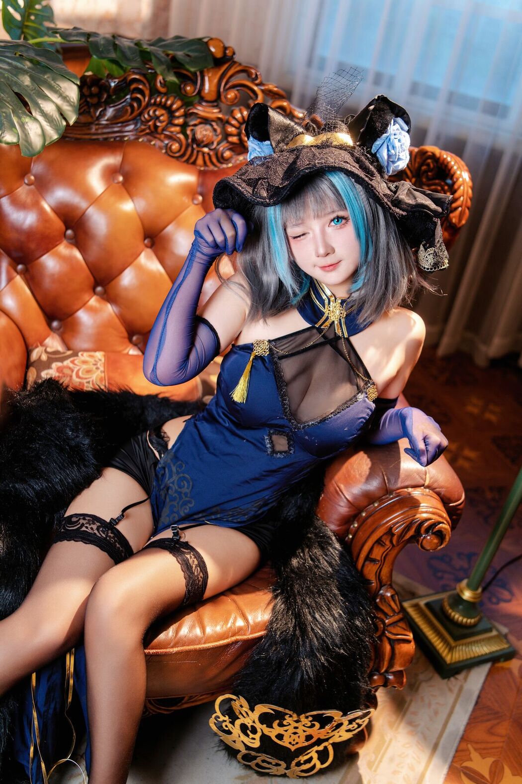 Coser@喜欢爱理吗 – 柴郡旗袍 (37P)