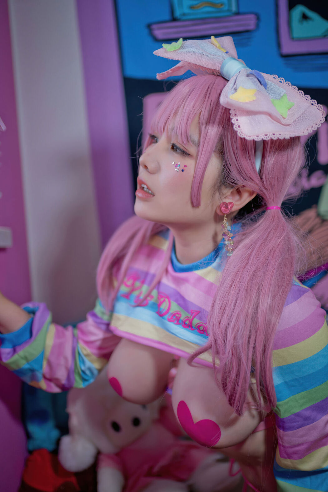 Coser@阿半今天很开心 – 粉色双马尾 (43P)