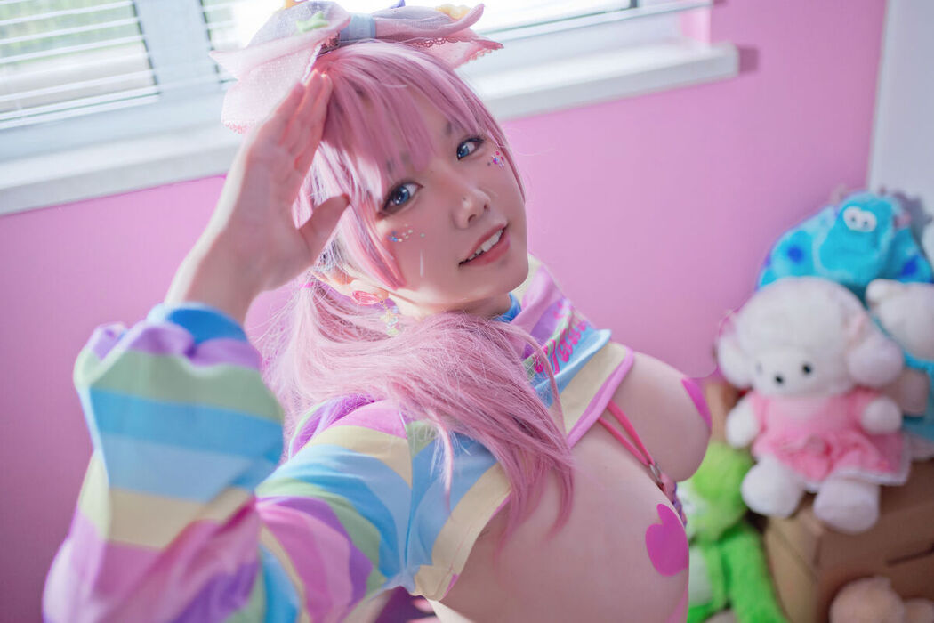 Coser@阿半今天很开心 – 粉色双马尾 (43P)