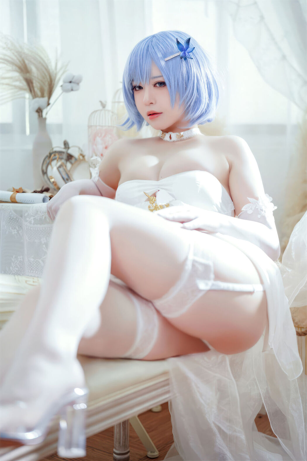 Coser@半半子 &#8211; 碧蓝航线 恰巴耶夫 白骑兵的旋律 礼服 (64P &#8211; 2V)