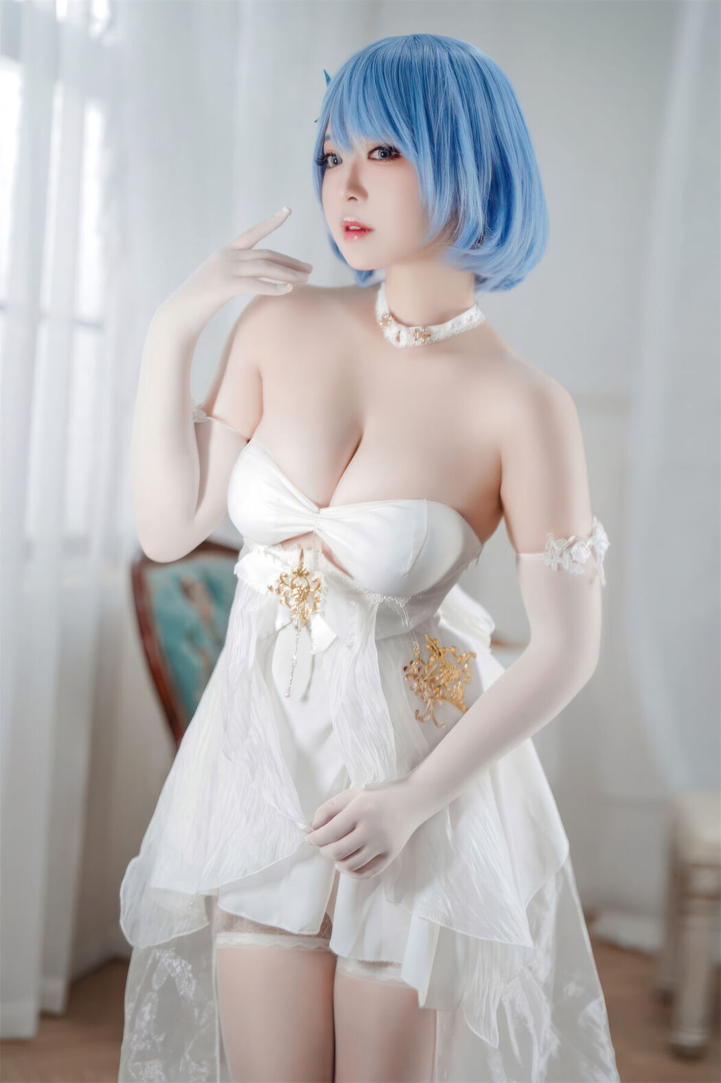 Coser@半半子 &#8211; 碧蓝航线 恰巴耶夫 白骑兵的旋律 礼服 (64P &#8211; 2V)