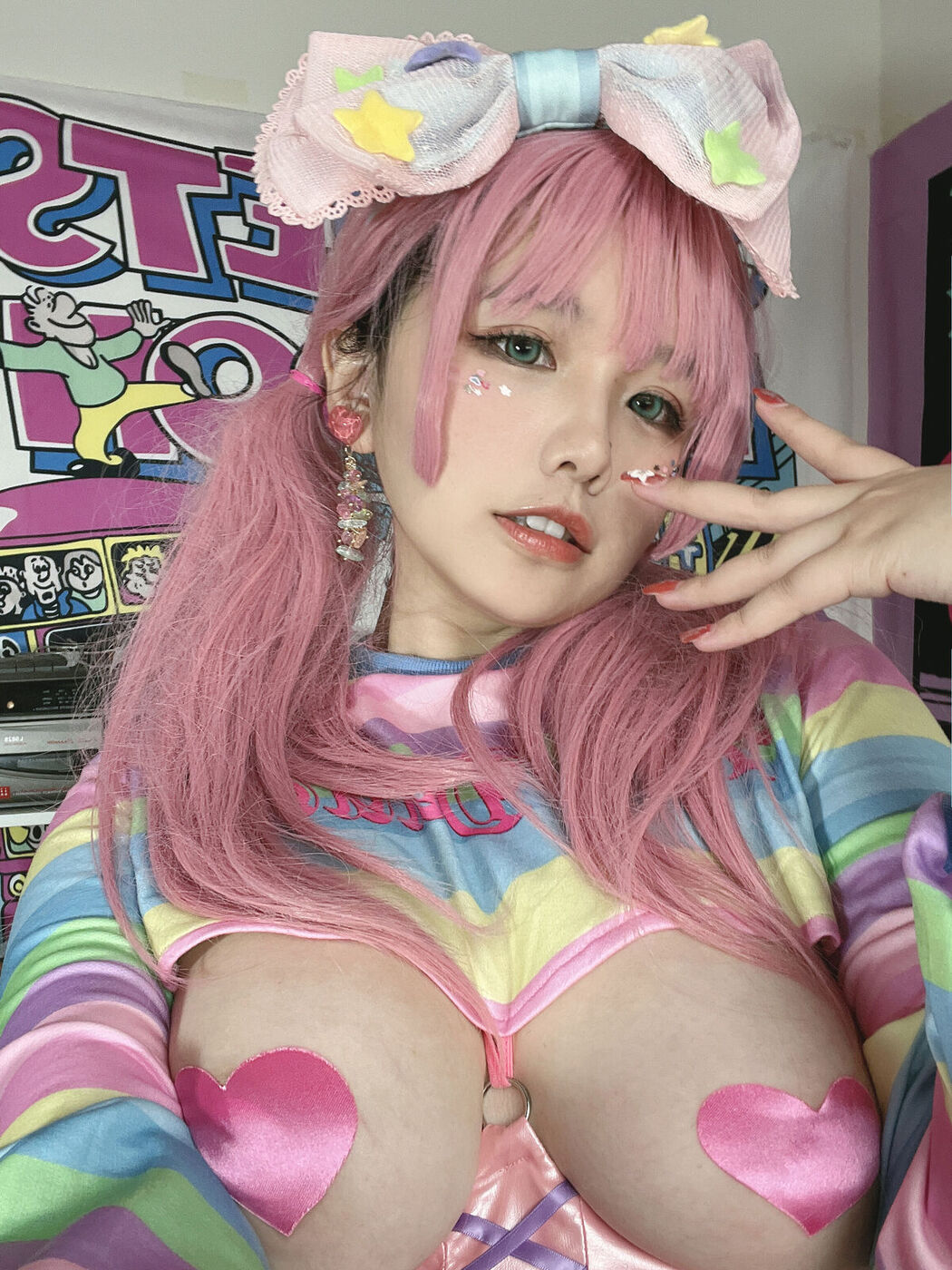 Coser@阿半今天很开心 – 粉色双马尾 (43P)