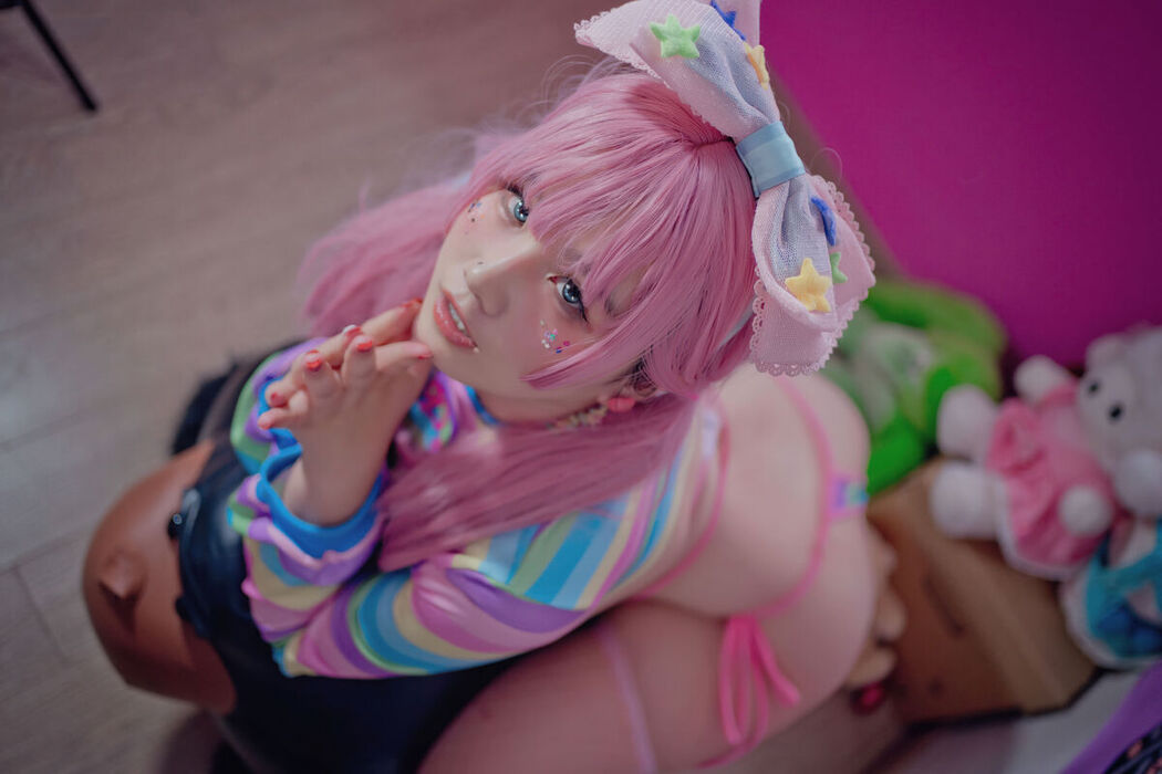 Coser@阿半今天很开心 – 粉色双马尾 (43P)