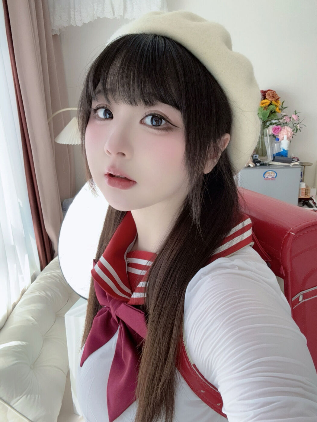 Coser@皮皮奶可可爱了啦 &#8211; Jk红书包 (47P)
