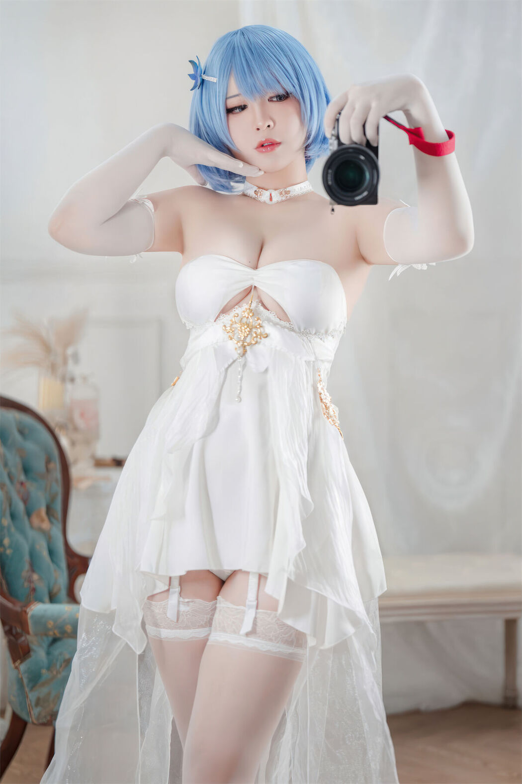 Coser@半半子 &#8211; 碧蓝航线 恰巴耶夫 白骑兵的旋律 礼服 (64P &#8211; 2V)
