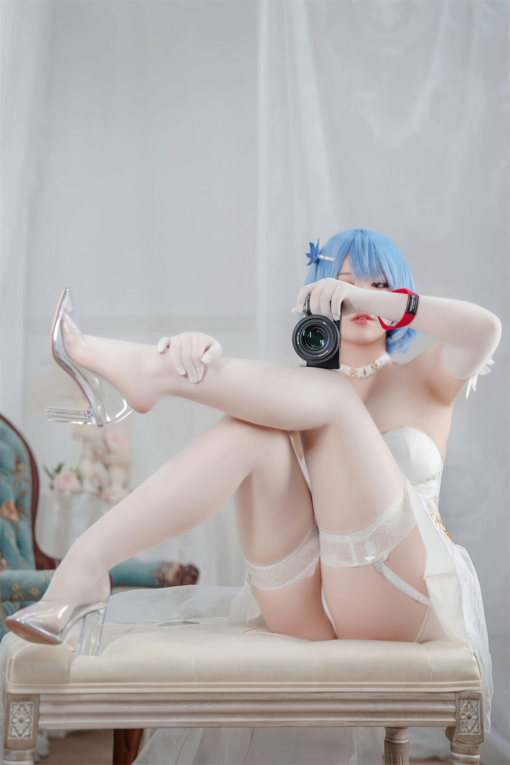 Coser@半半子 &#8211; 碧蓝航线 恰巴耶夫 白骑兵的旋律 礼服 (64P &#8211; 2V)