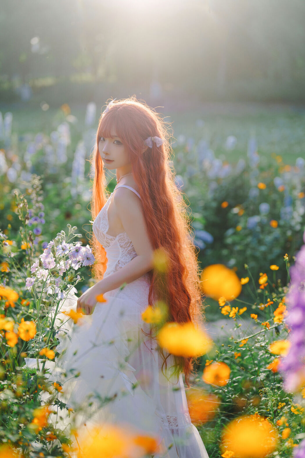 Coser@蠢沫沫 Chunmomo &#8211; 花丛婚纱 (67P)