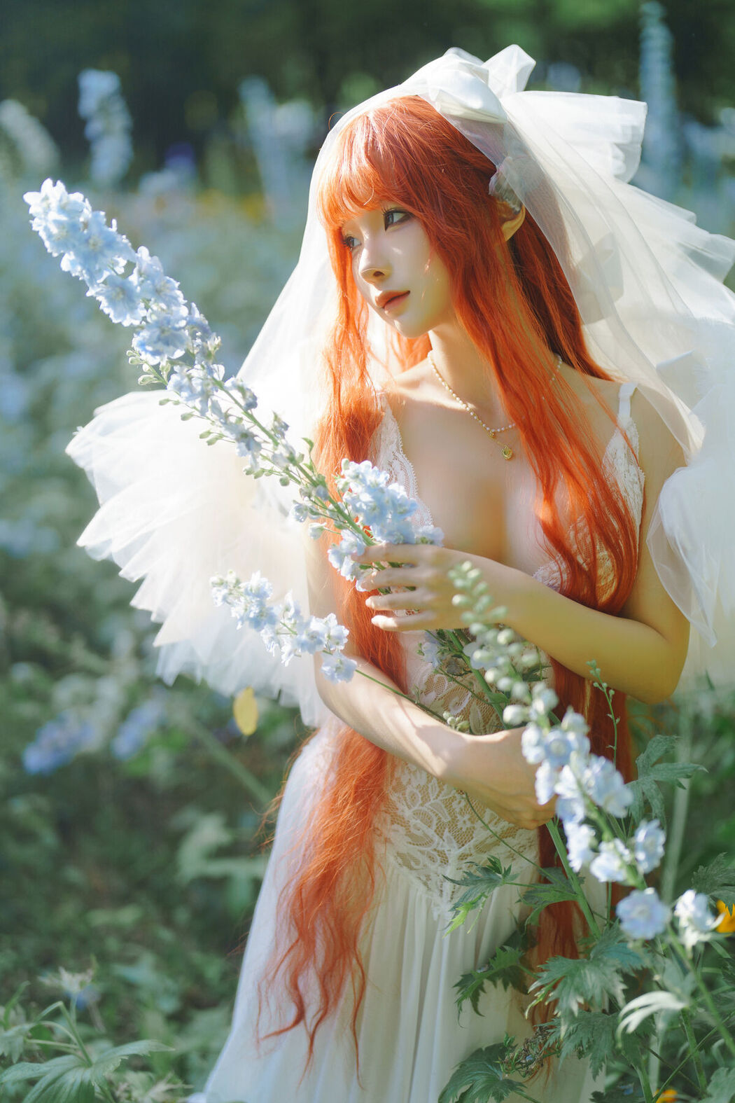 Coser@蠢沫沫 Chunmomo &#8211; 花丛婚纱 (67P)