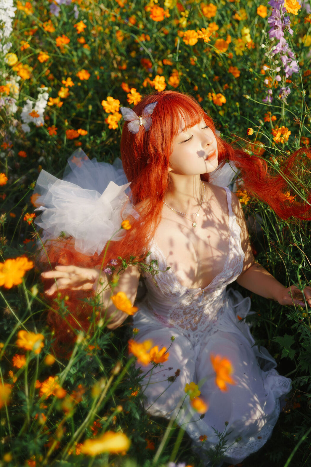 Coser@蠢沫沫 Chunmomo &#8211; 花丛婚纱 (67P)