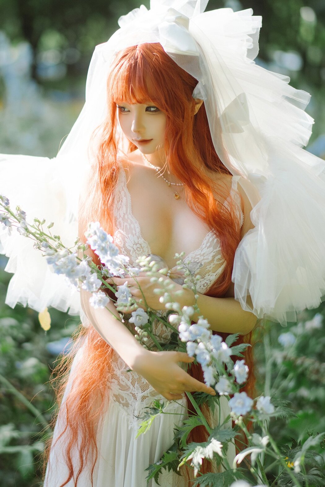 Coser@蠢沫沫 Chunmomo – 花丛婚纱 (67P) Cover Photo