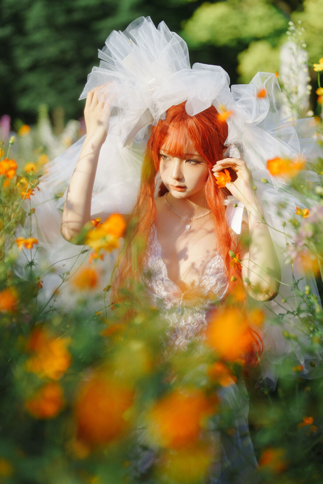 Coser@蠢沫沫 Chunmomo &#8211; 花丛婚纱 (67P)