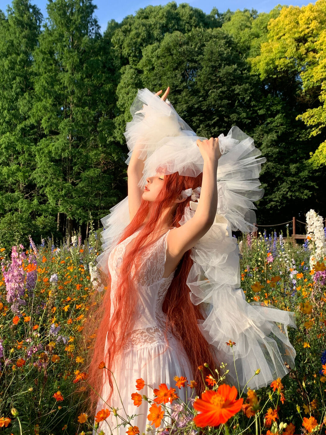 Coser@蠢沫沫 Chunmomo &#8211; 花丛婚纱 (67P)