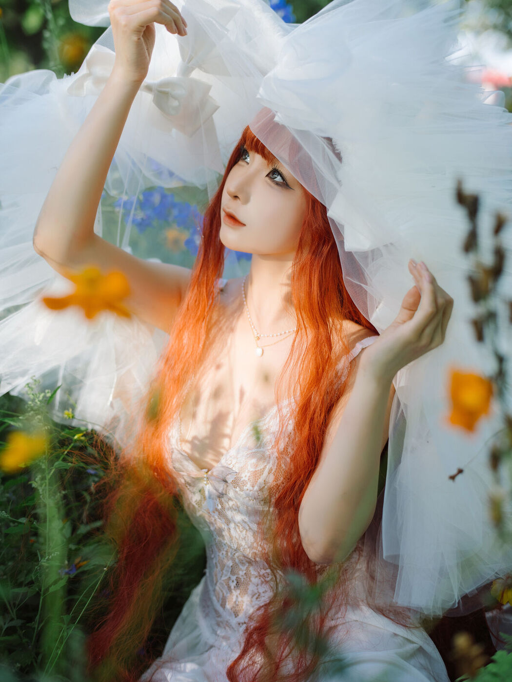 Coser@蠢沫沫 Chunmomo &#8211; 花丛婚纱 (67P)