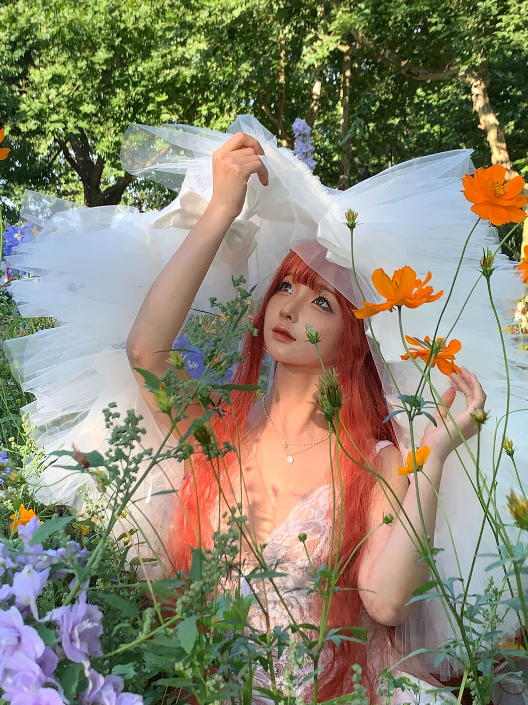 Coser@蠢沫沫 Chunmomo &#8211; 花丛婚纱 (67P)