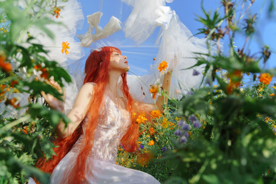 Coser@蠢沫沫 Chunmomo &#8211; 花丛婚纱 (67P)