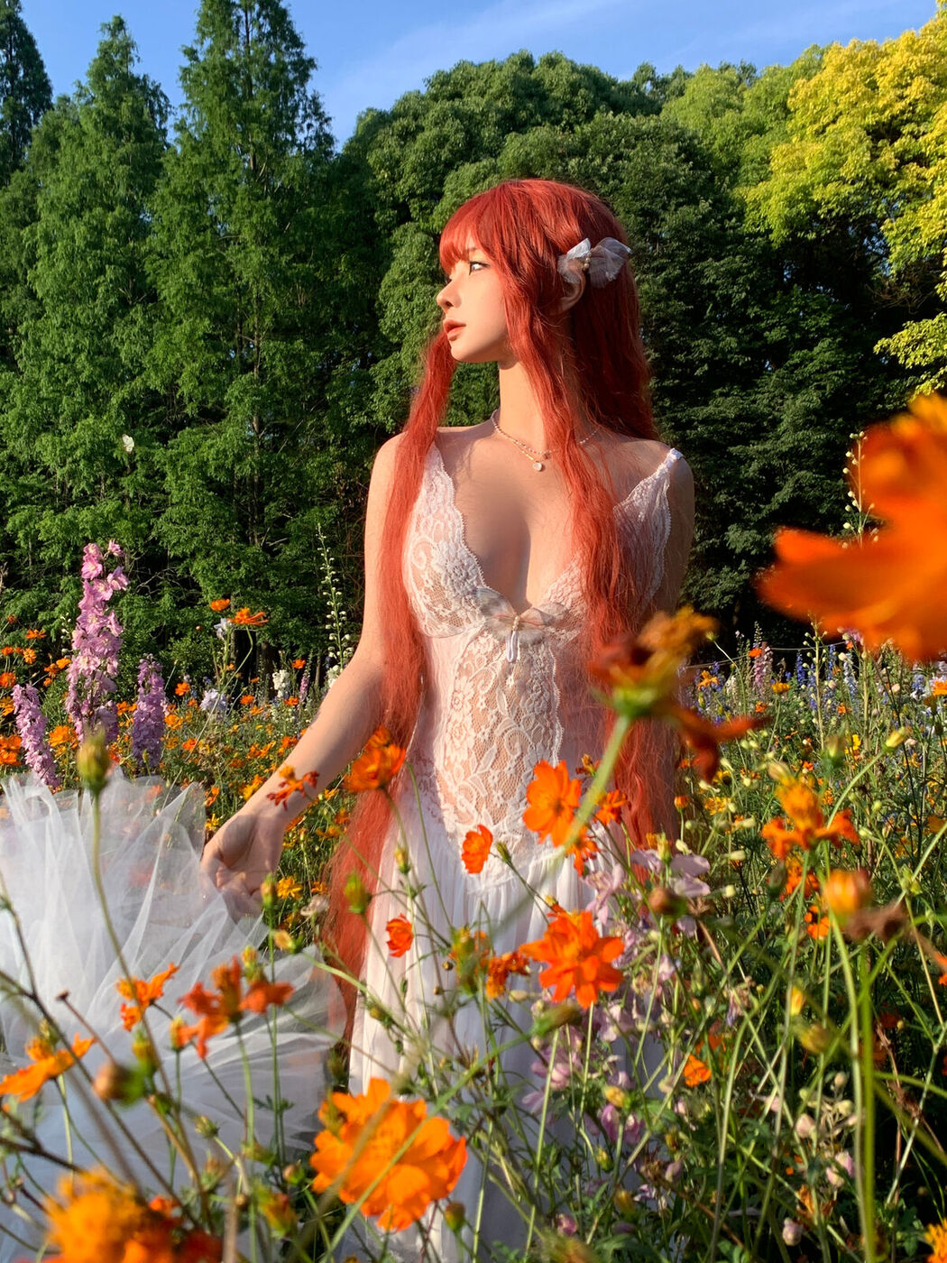 Coser@蠢沫沫 Chunmomo &#8211; 花丛婚纱 (67P)