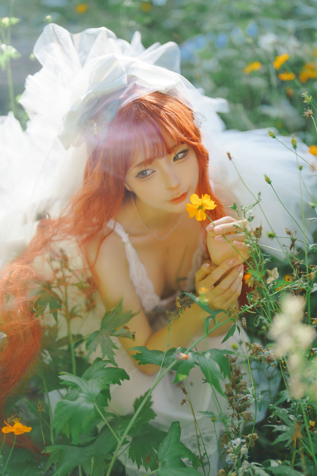 Coser@蠢沫沫 Chunmomo &#8211; 花丛婚纱 (67P)
