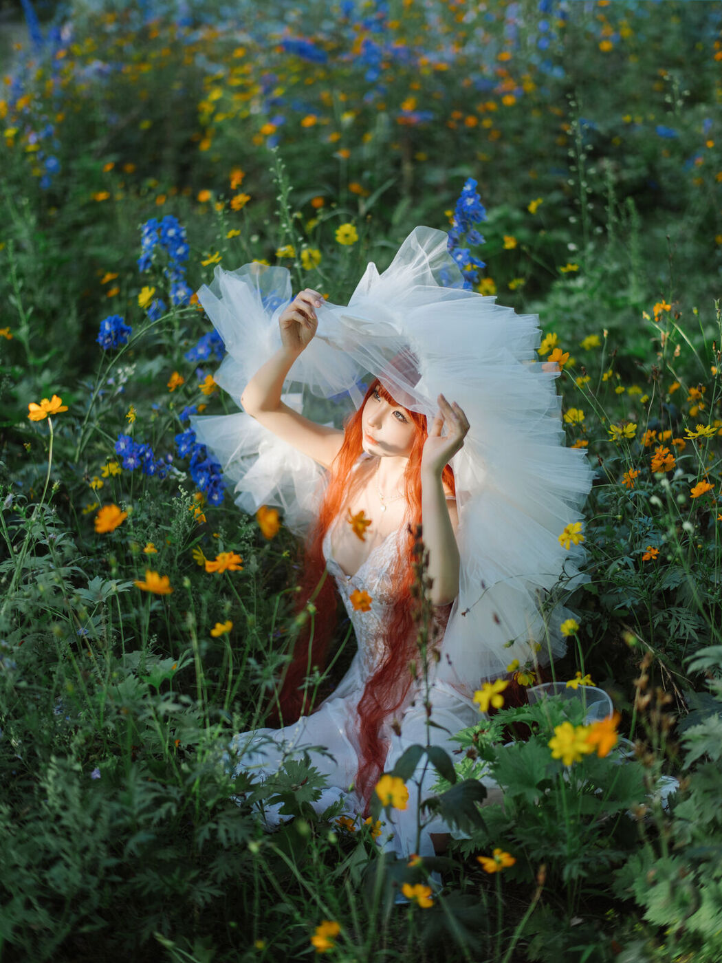 Coser@蠢沫沫 Chunmomo &#8211; 花丛婚纱 (67P)