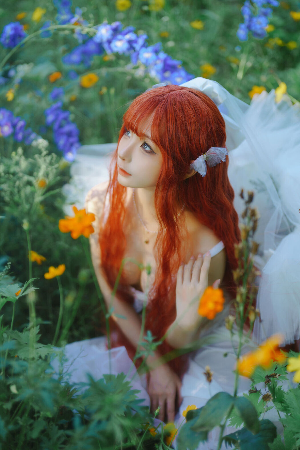 Coser@蠢沫沫 Chunmomo &#8211; 花丛婚纱 (67P)