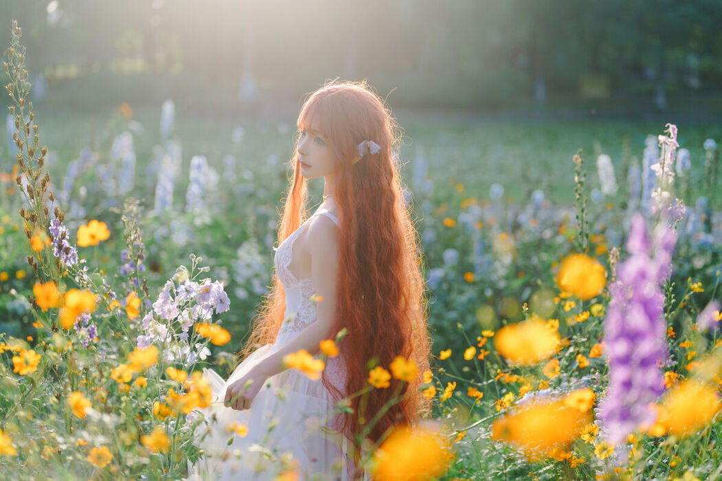 Coser@蠢沫沫 Chunmomo &#8211; 花丛婚纱 (67P)