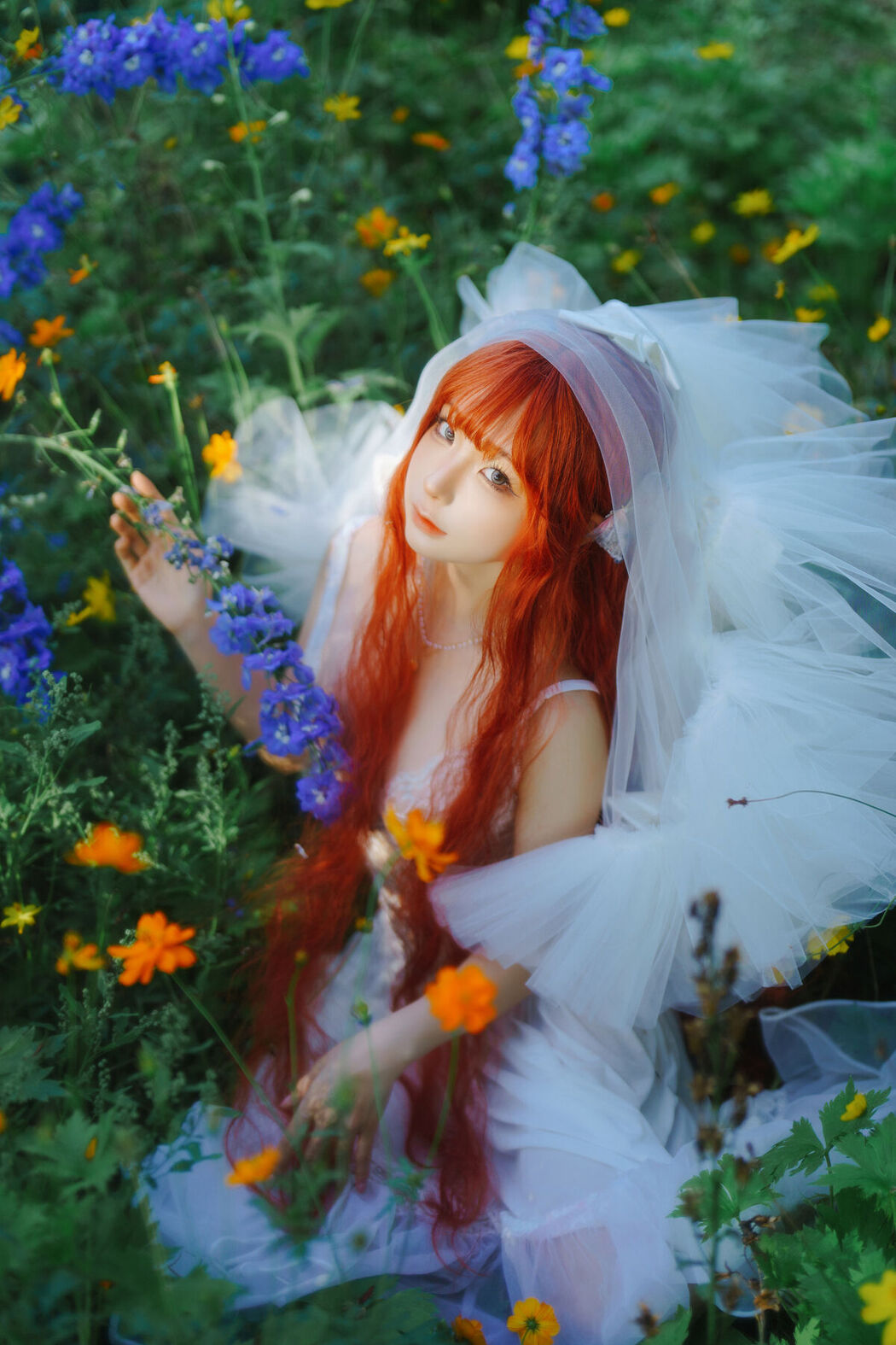 Coser@蠢沫沫 Chunmomo &#8211; 花丛婚纱 (67P)
