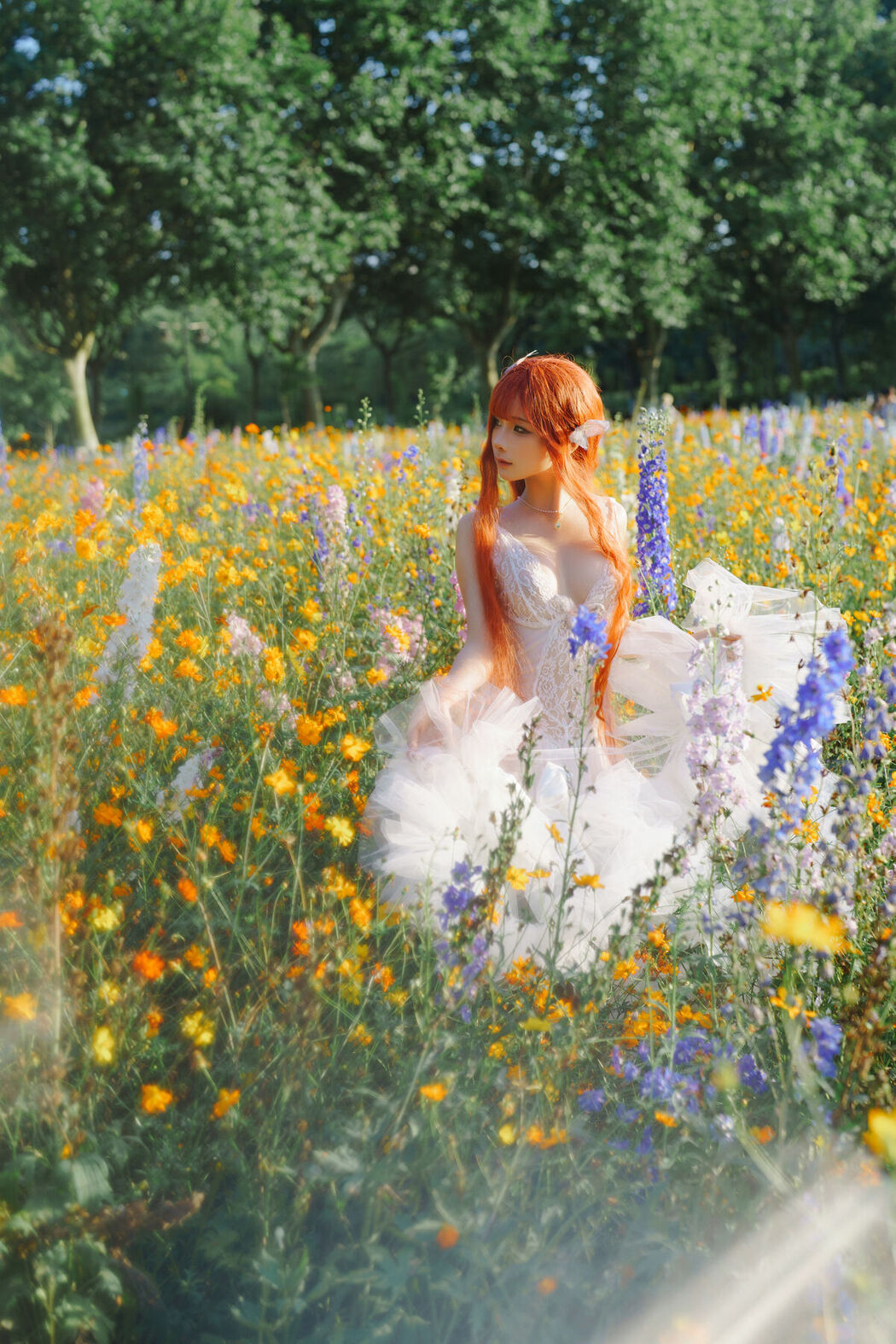 Coser@蠢沫沫 Chunmomo &#8211; 花丛婚纱 (67P)