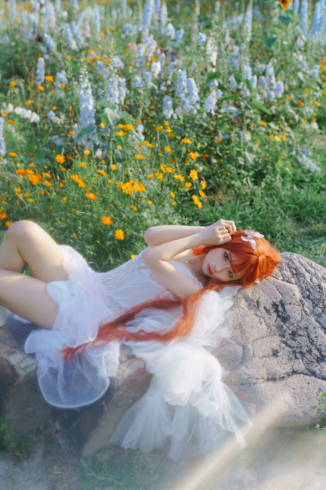Coser@蠢沫沫 Chunmomo &#8211; 花丛婚纱 (67P)
