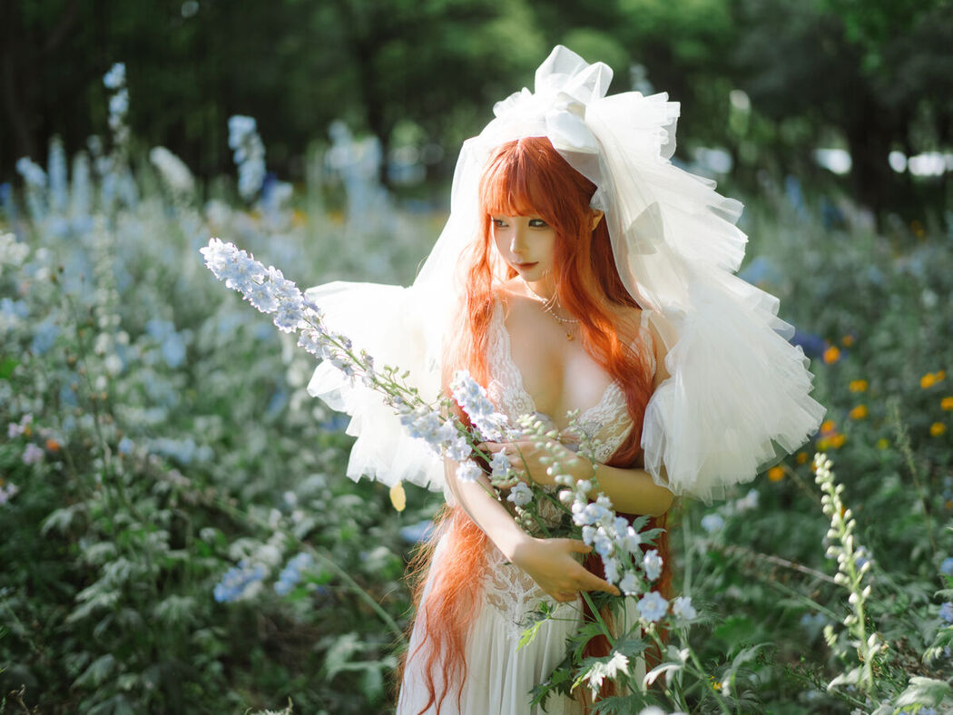 Coser@蠢沫沫 Chunmomo &#8211; 花丛婚纱 (67P)