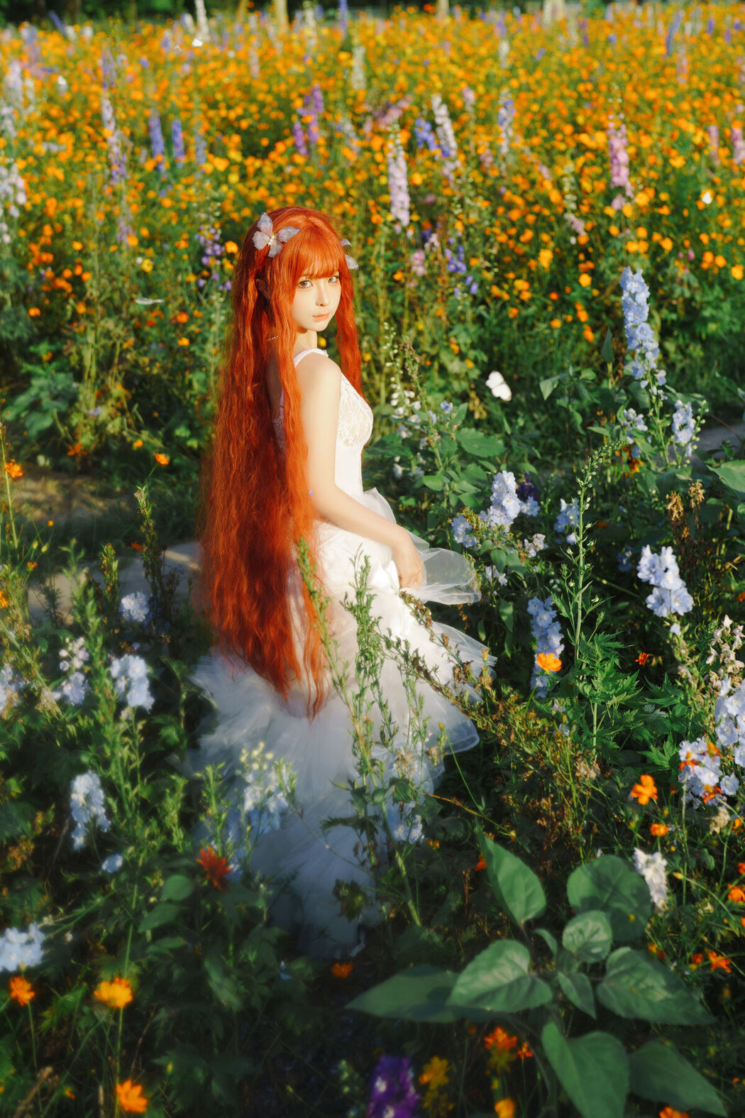 Coser@蠢沫沫 Chunmomo &#8211; 花丛婚纱 (67P)