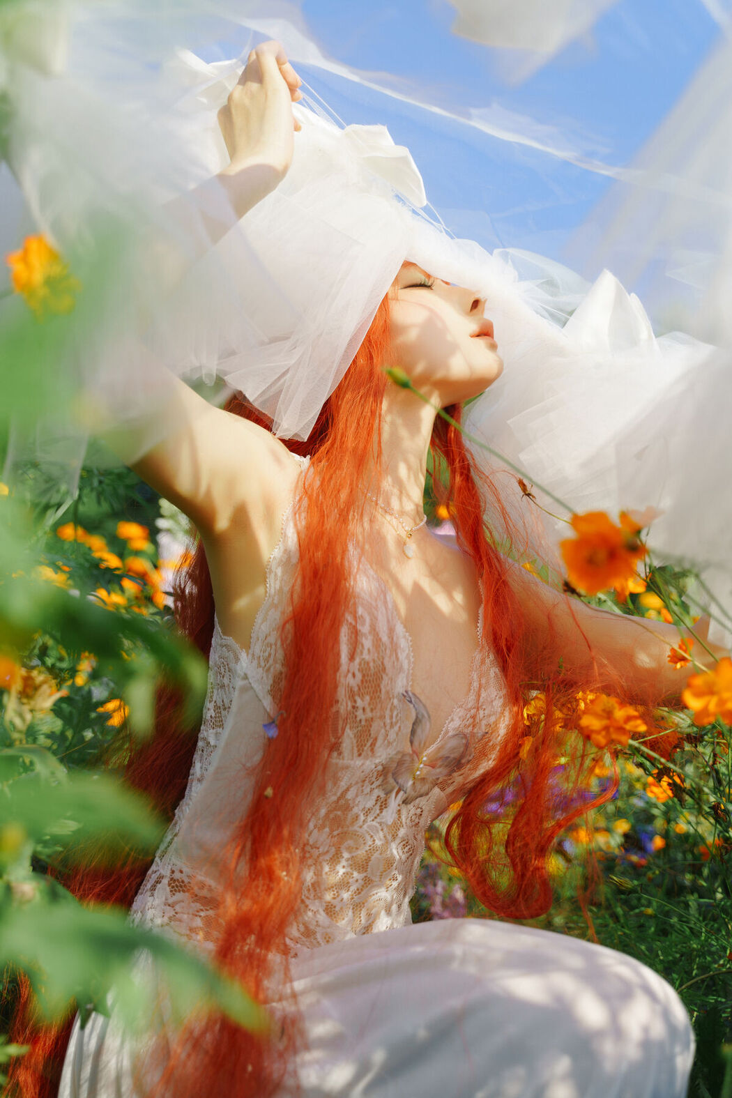 Coser@蠢沫沫 Chunmomo &#8211; 花丛婚纱 (67P)