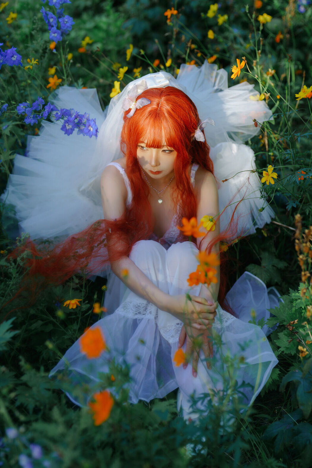 Coser@蠢沫沫 Chunmomo &#8211; 花丛婚纱 (67P)