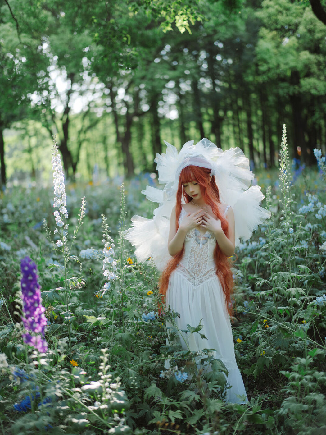 Coser@蠢沫沫 Chunmomo &#8211; 花丛婚纱 (67P)